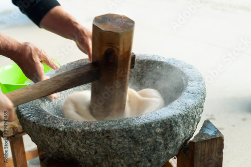 餅つきの杵と相の手