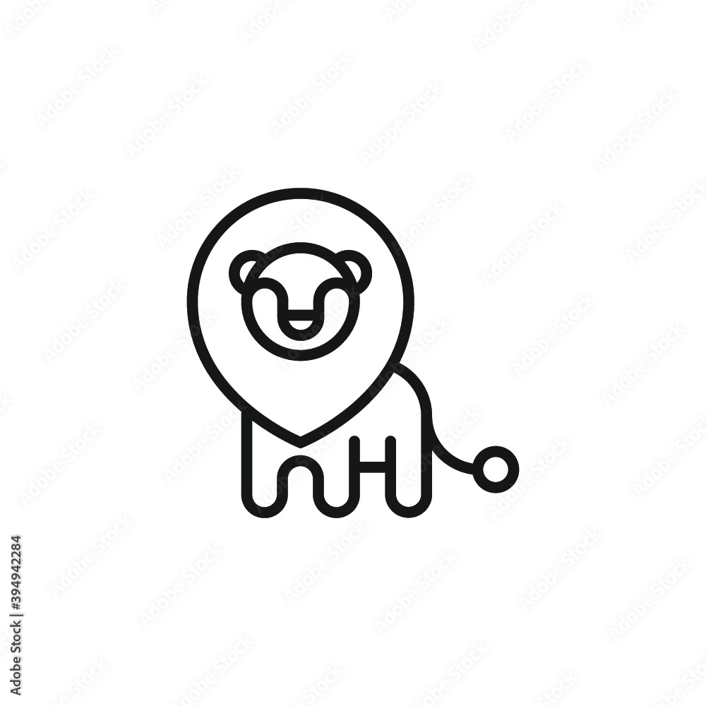 Animal line icon lion