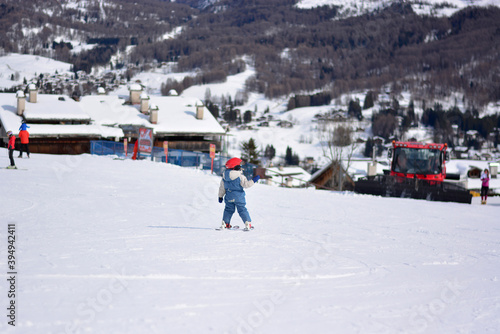 a child on skis