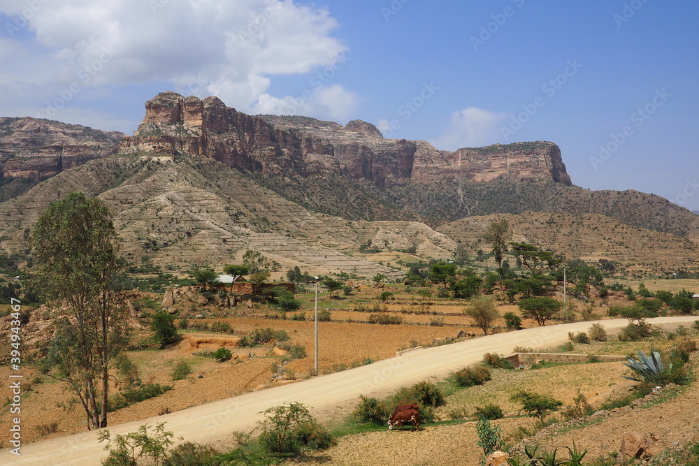 Tigray, Ethiopia - 14 August 2018. : A dirt road in the Tigray region of Ethiopia