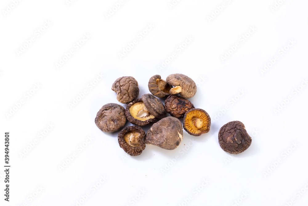 Dried Shiitake Mushroom isolated over white background
Dried Shiitake Mushroom isolated over white background