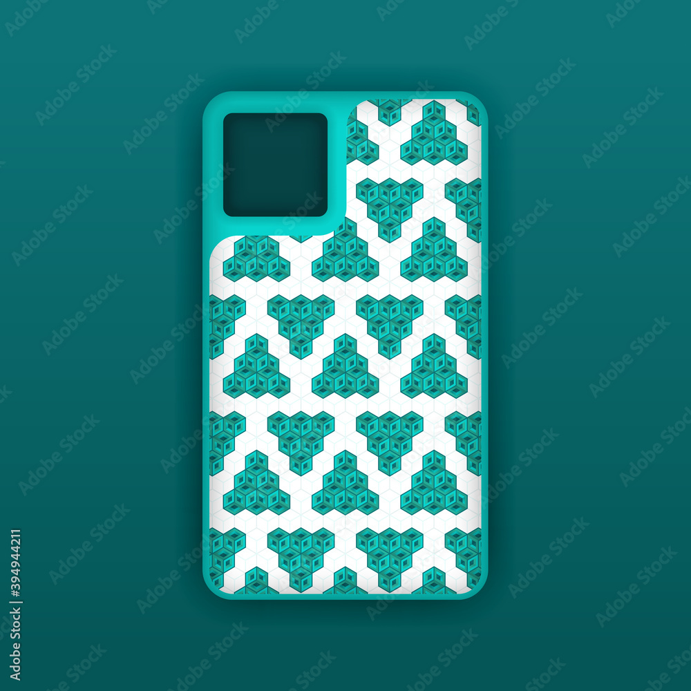 Fotografie Realistic green mobile phone case mockup template