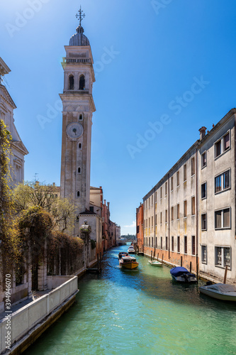 Architecture of Venetian Canal in Venice, Italy