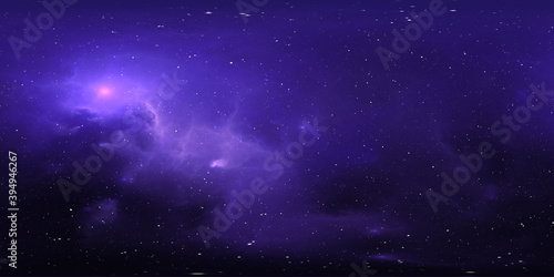 360 degree equirectangular projection space background with nebula and stars  environment map. HDRI spherical panorama