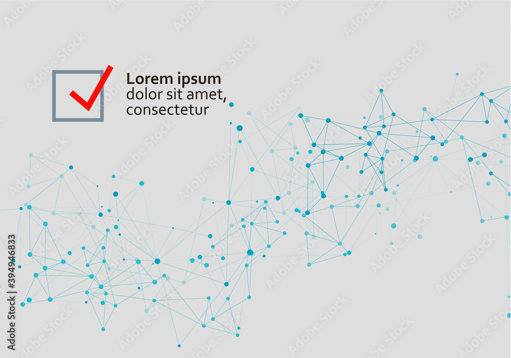 Abstract connection dots lines. Communication science technology background. Vector illustration