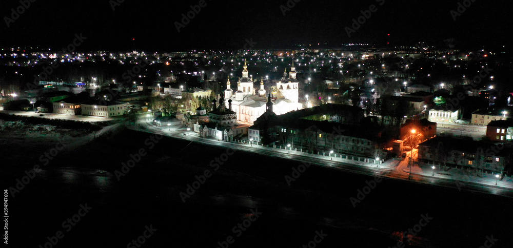 winter panorama of the historical center of Veliky Ustyug
