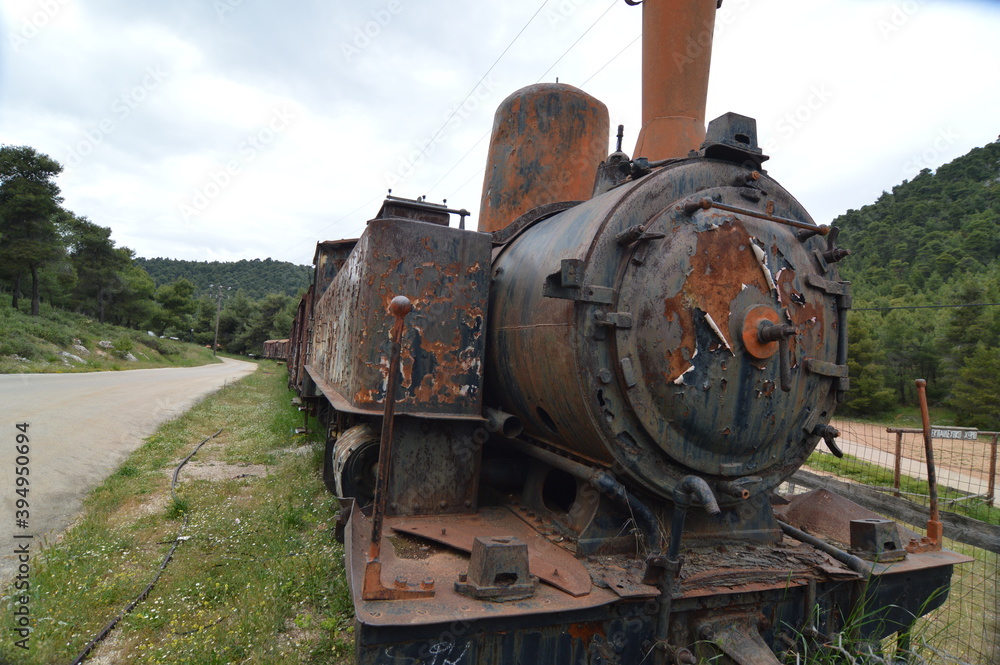 Naklejka premium train, old, wreck,