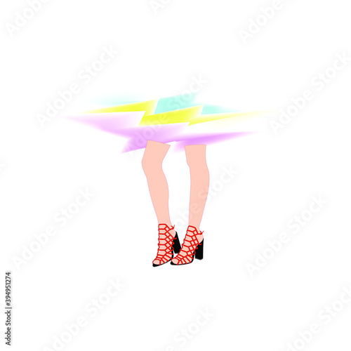 High-heeled women's shoes icon. The sign of a stylish and fashionable girl legs. Vector symbol for design of advertising flyers.