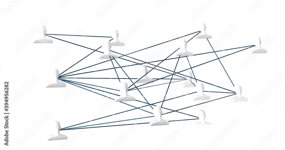 Business people silhouettes network team 3d Business people silhouettes network team 3d