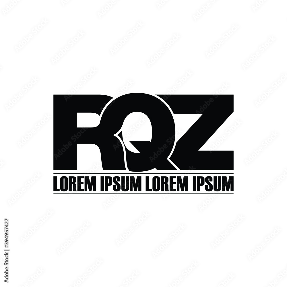 RQZ letter monogram logo design vector