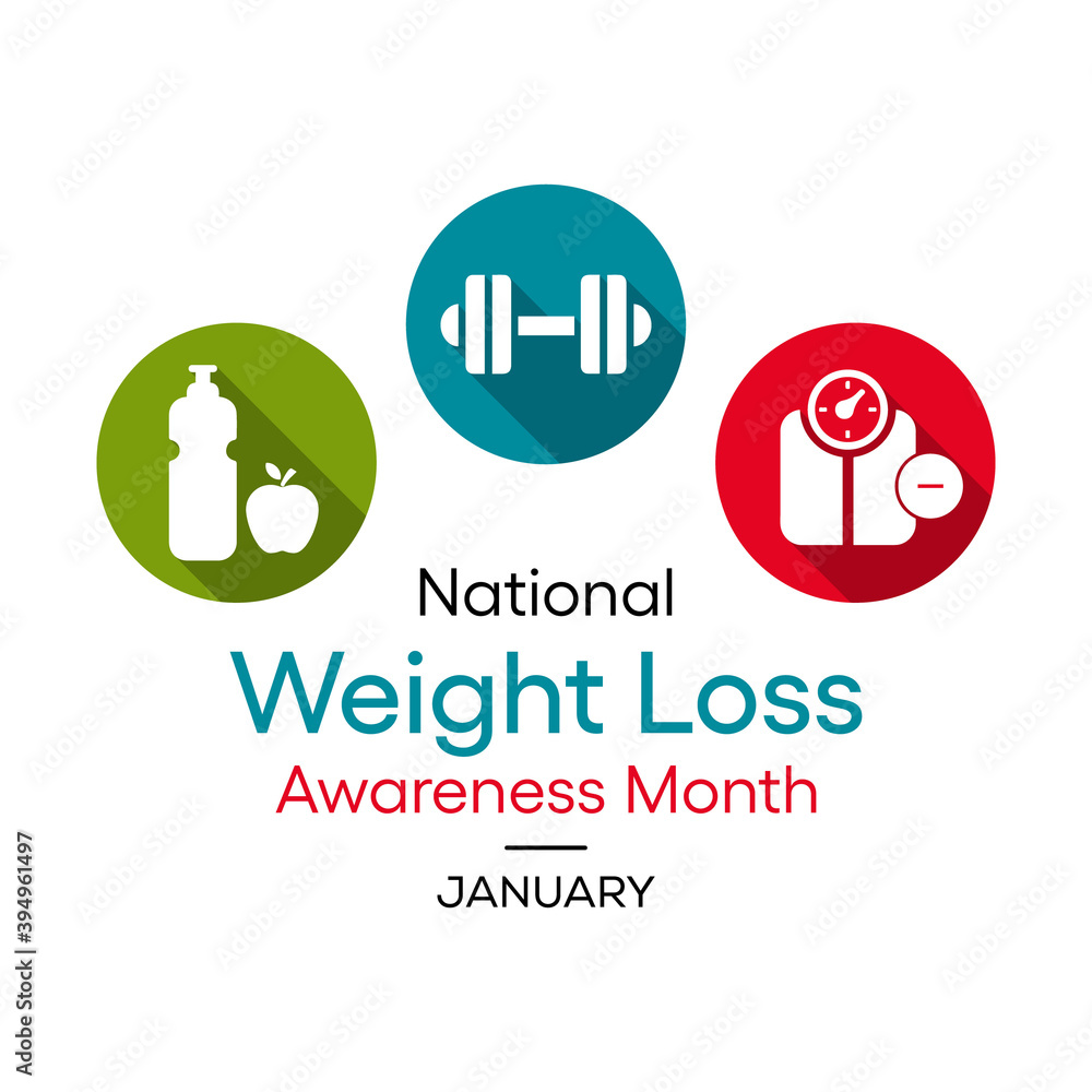 Vector illustration on the theme of National Weight Loss awareness month observed each year during January.