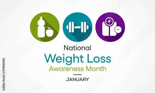Vector illustration on the theme of National Weight Loss awareness month observed each year during January.