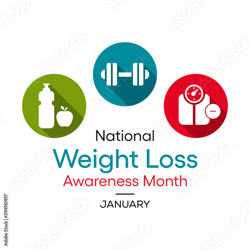 Vector illustration on the theme of National Weight Loss awareness month observed each year during January.