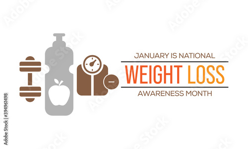 Vector illustration on the theme of National Weight Loss awareness month observed each year during January.