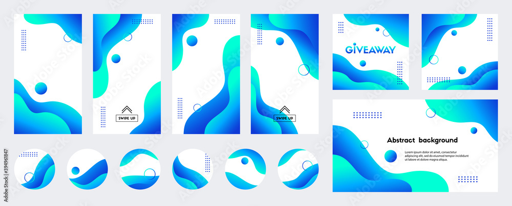 Abstract blue liquid trendy vector backgrounds with copy space for text ...