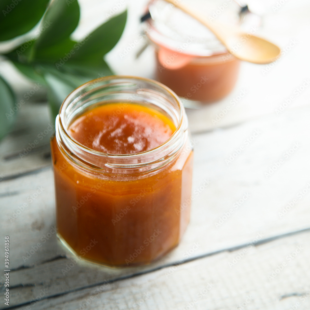 Homemade citrus persimmon jam or sauce Homemade citrus persimmon jam or sauce