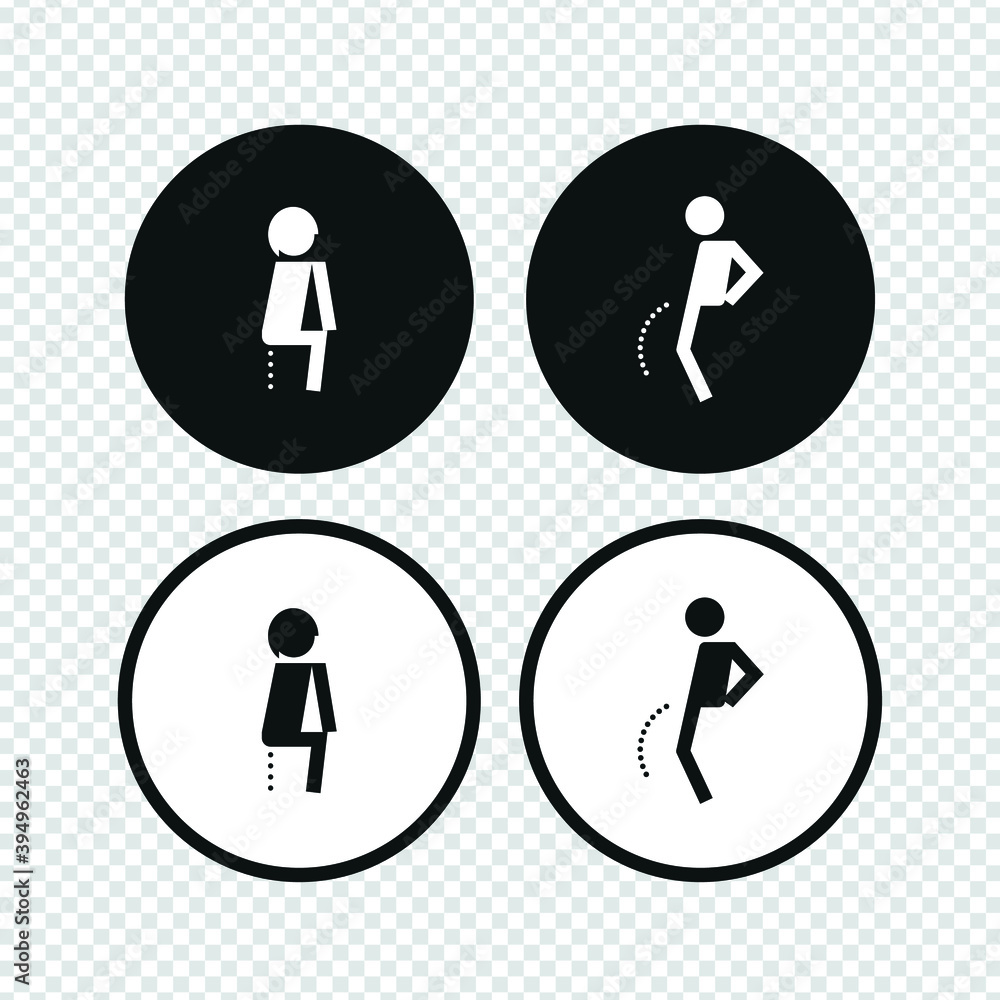 Vector image. Pictograms for women's restrooms and men's restrooms. Vector image. Pictograms for women's restrooms and men's restrooms.