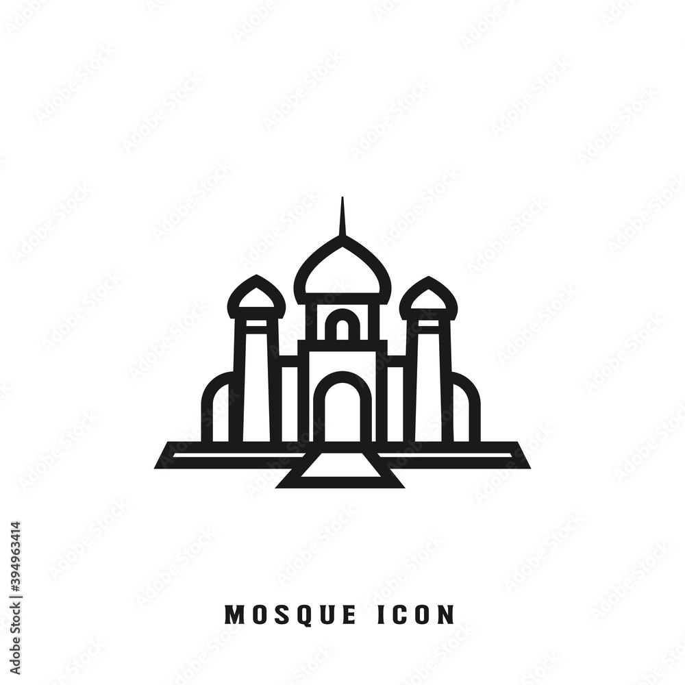 Mosque lineart icon template