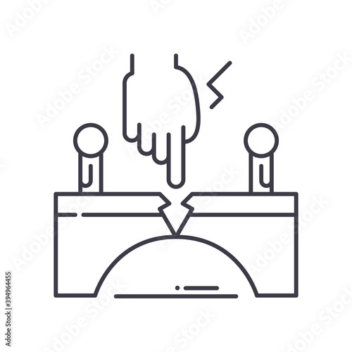Family intervention icon, linear isolated illustration, thin line vector, web design sign, outline concept symbol with editable stroke on white background.