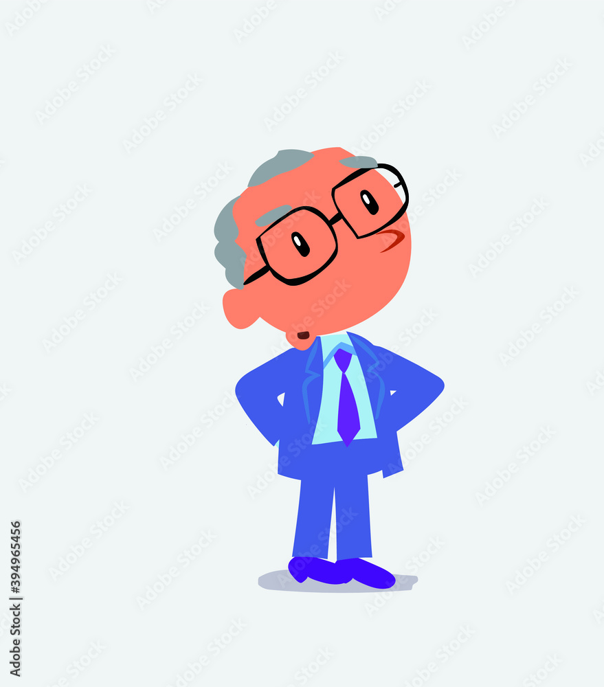  cartoon character of businessman doubting