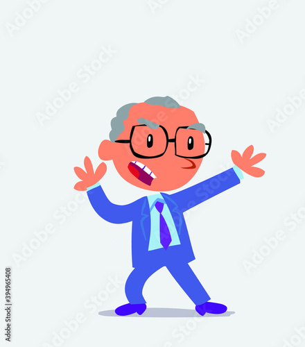 cartoon character of businessman arguing angry