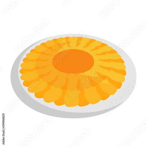 Tart Apple Platter Concept Vector Color Icon Design, 
