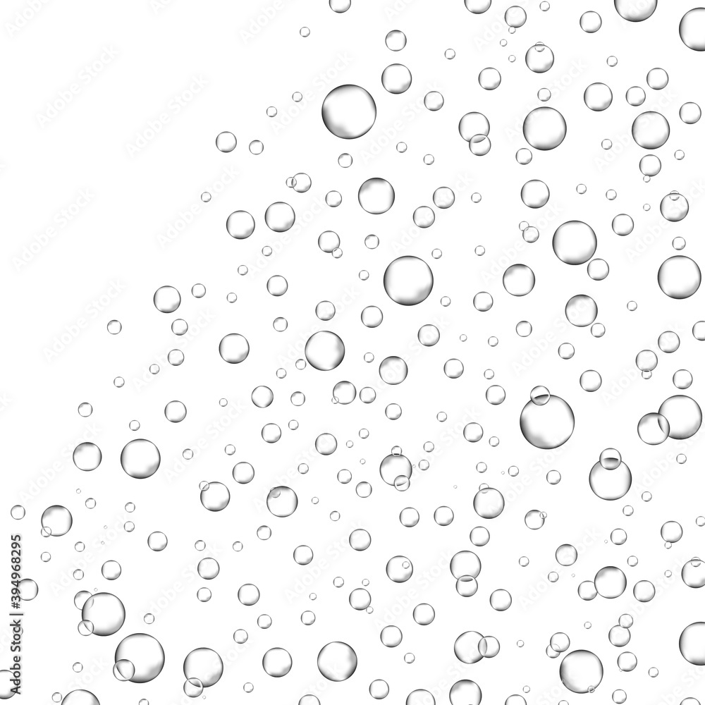 Bubbles in water background. Bubbles in water for wallpaper, texture background and pattern template. Water bubbles, vector background