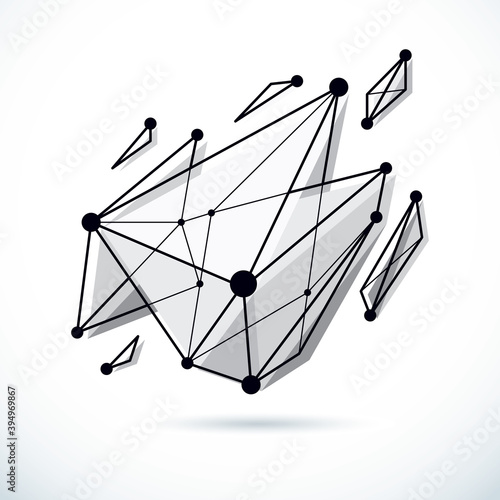Abstract isometric construction, low poly vector backdrop. Technology and science conceptual illustration.