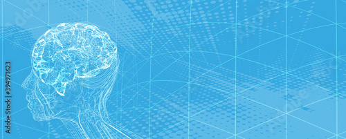 Artificial intelligence. Technology web background. Virtual concept