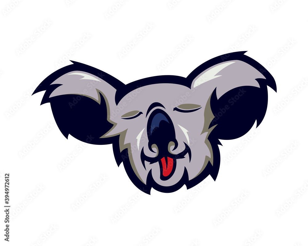 Koala Head with Goofy Expression Illustration Koala Head with Goofy Expression Illustration