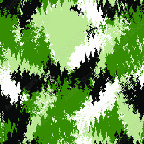 Abstract Wavy Camouflage Brush Strokes Repeating Vector Pattern Isolated Background