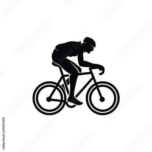Illustration biker sport silhouette logo design