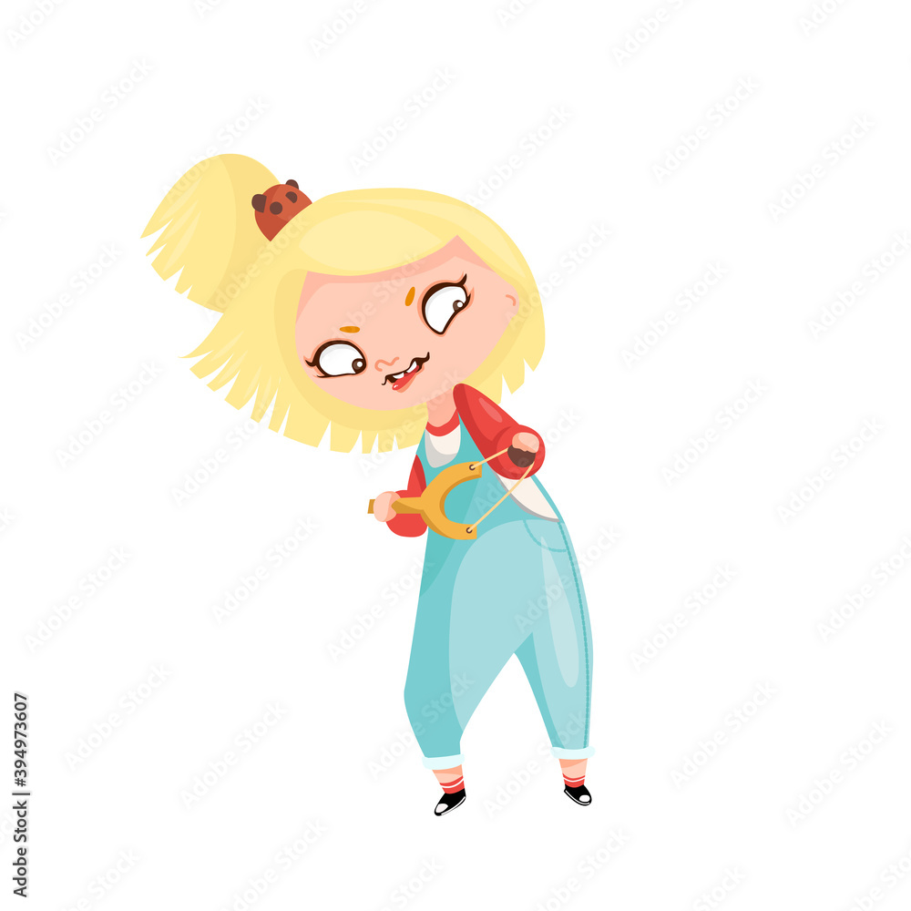 Bad kids with crazy hair having fun, playing games and making mess