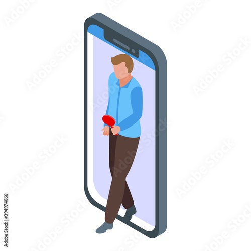 Online auction icon. Isometric of online auction vector icon for web design isolated on white background