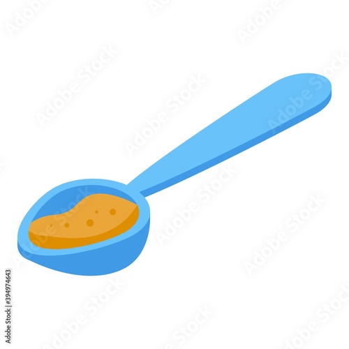 Sport nutrition spoon icon. Isometric of sport nutrition spoon vector icon for web design isolated on white background