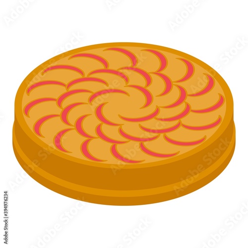 Autumn apple pie icon. Isometric of autumn apple pie vector icon for web design isolated on white background