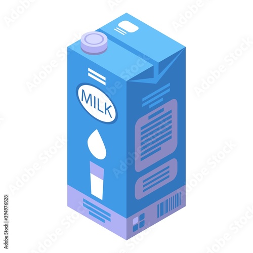 Healthy milk pack food icon. Isometric of healthy milk pack food vector icon for web design isolated on white background