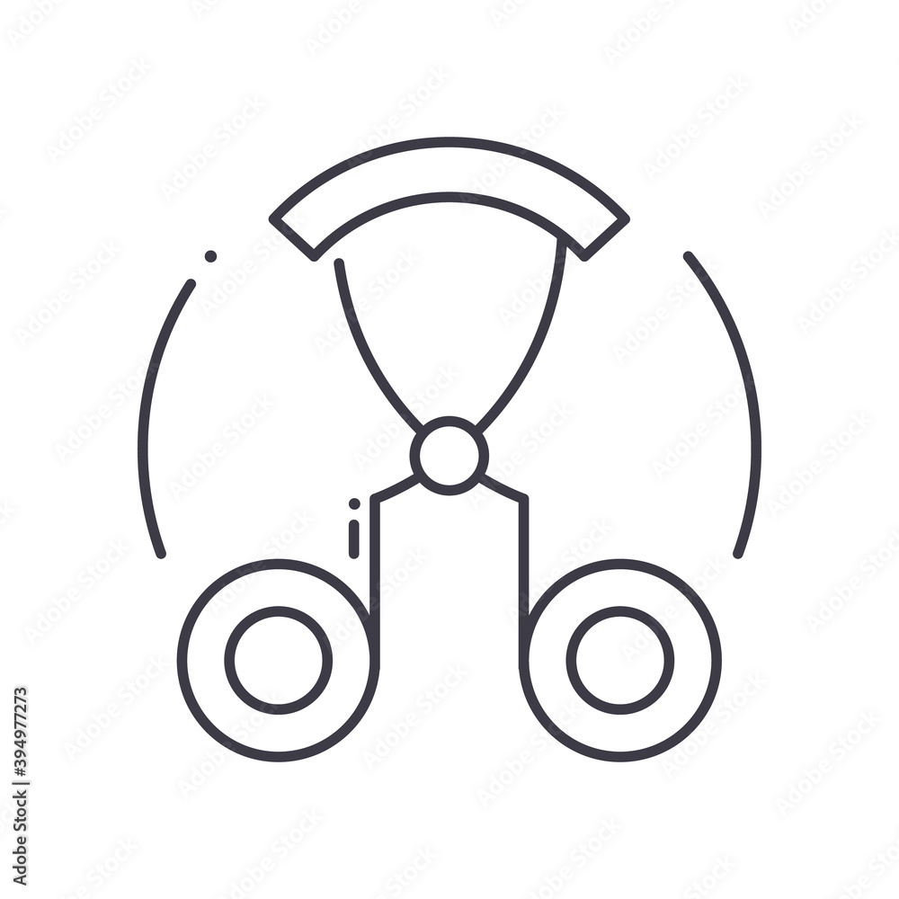 Eyeflash curler icon, linear isolated illustration, thin line vector, web design sign, outline concept symbol with editable stroke on white background. Eyeflash curler icon, linear isolated illustration, thin line vector, web design sign, outline concept symbol with editable stroke on white background.