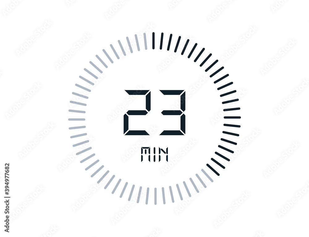 23 minutes timers Clocks, Timer 23 min icon Stock | Adobe Stock