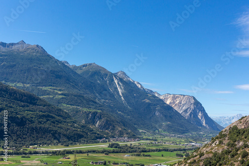 Majestic beautiful mountains view on Swiss Alps, beauty of fresh green nature, Switzerland © sgolovunin