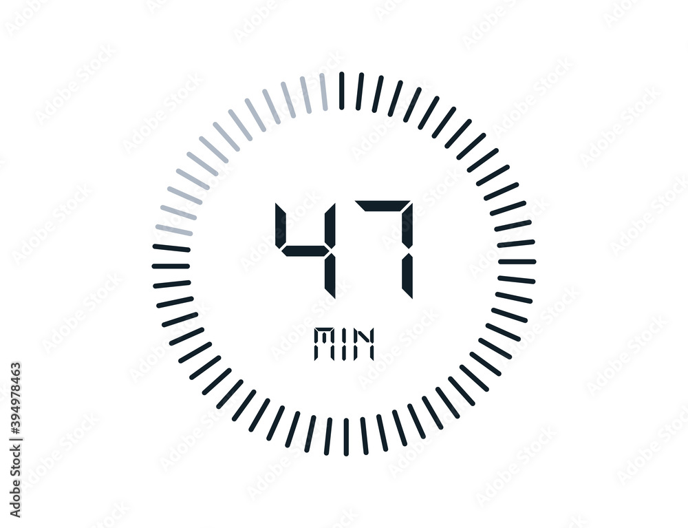 47 minutes timers Clocks, Timer 47 min icon Stock Vector Adobe Stock