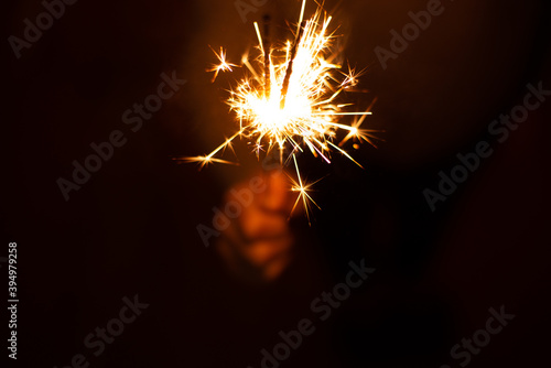 sparkler on fire