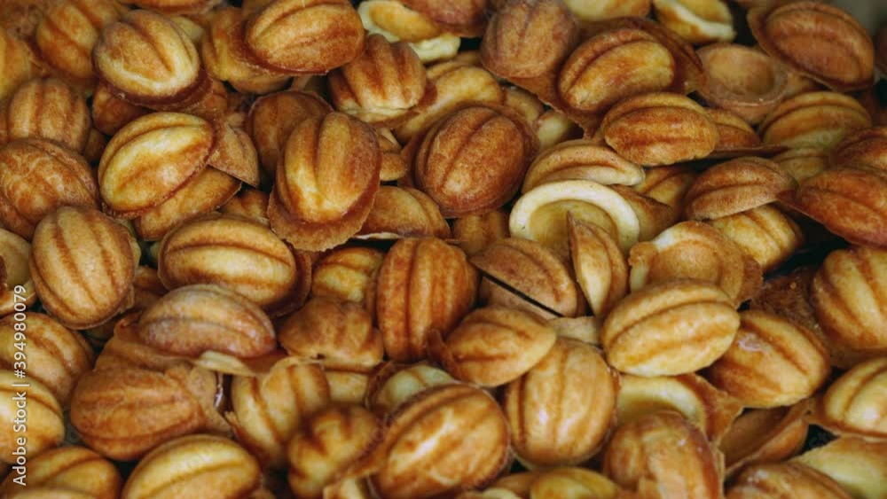 many homemade pastries close up