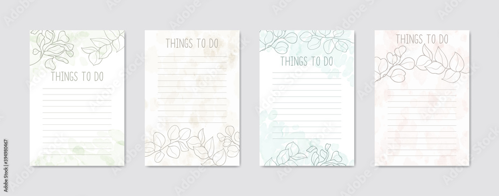 To do list collection with abstract colorful floral background