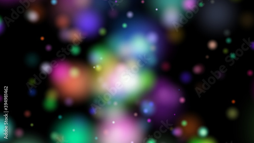 Abstract colorful bokeh background. Glowing light effect