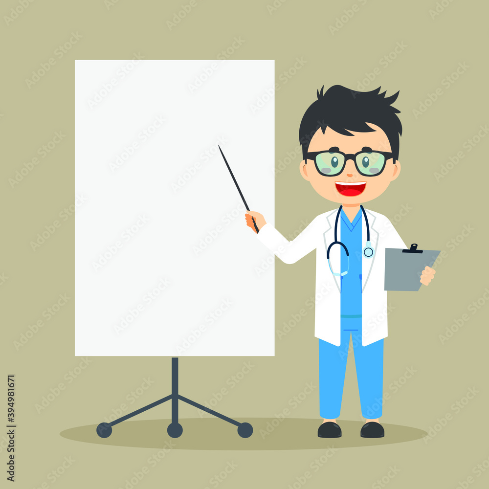 Stock Vector Doctor with Blank Board Stock Vector Doctor with Blank Board