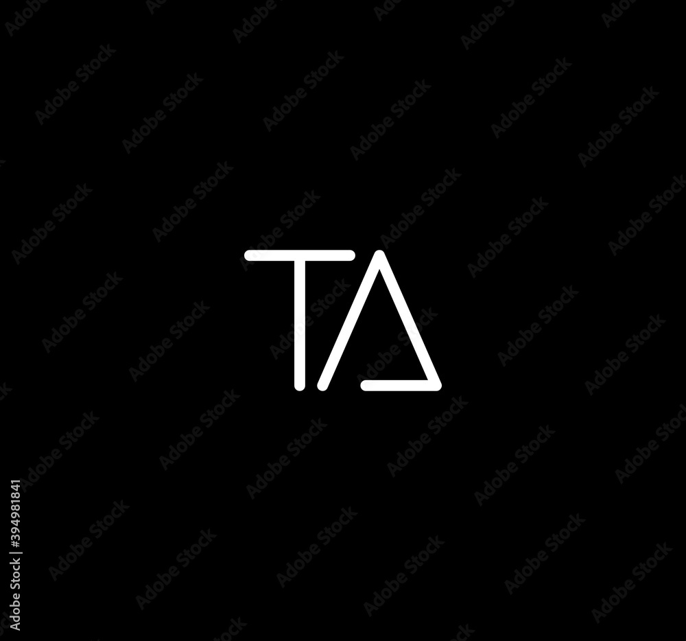Letter TA alphabet logo design vector. The initials of the letter T and A logo design in a minimal style are suitable for an abbreviated name logo. Letter TA alphabet logo design vector. The initials of the letter T and A logo design in a minimal style are suitable for an abbreviated name logo.