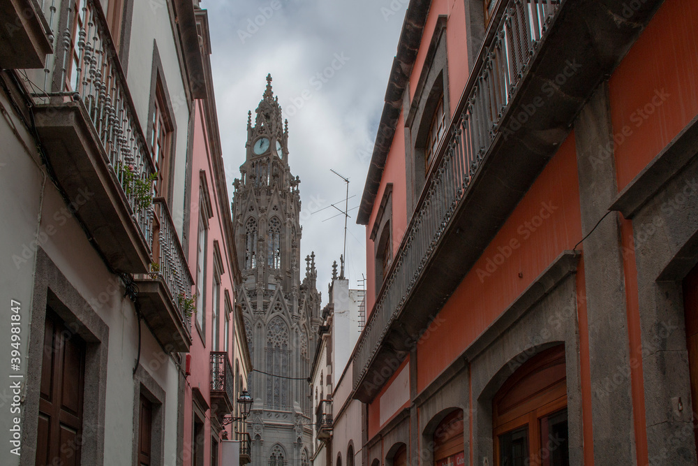 old streets of de Arucas city in Gran Canaria