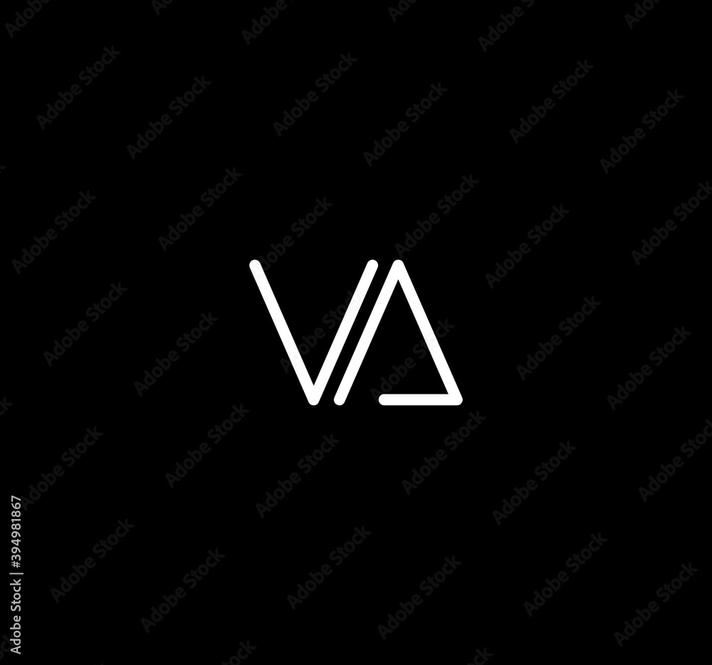 Letter VA alphabet logo design vector. The initials of the letter V and A logo design in a minimal style are suitable for an abbreviated name logo. Letter VA alphabet logo design vector. The initials of the letter V and A logo design in a minimal style are suitable for an abbreviated name logo.