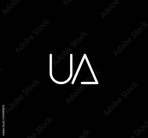 Letter UA alphabet logo design vector. The initials of the letter U and A logo design in a minimal style are suitable for an abbreviated name logo.